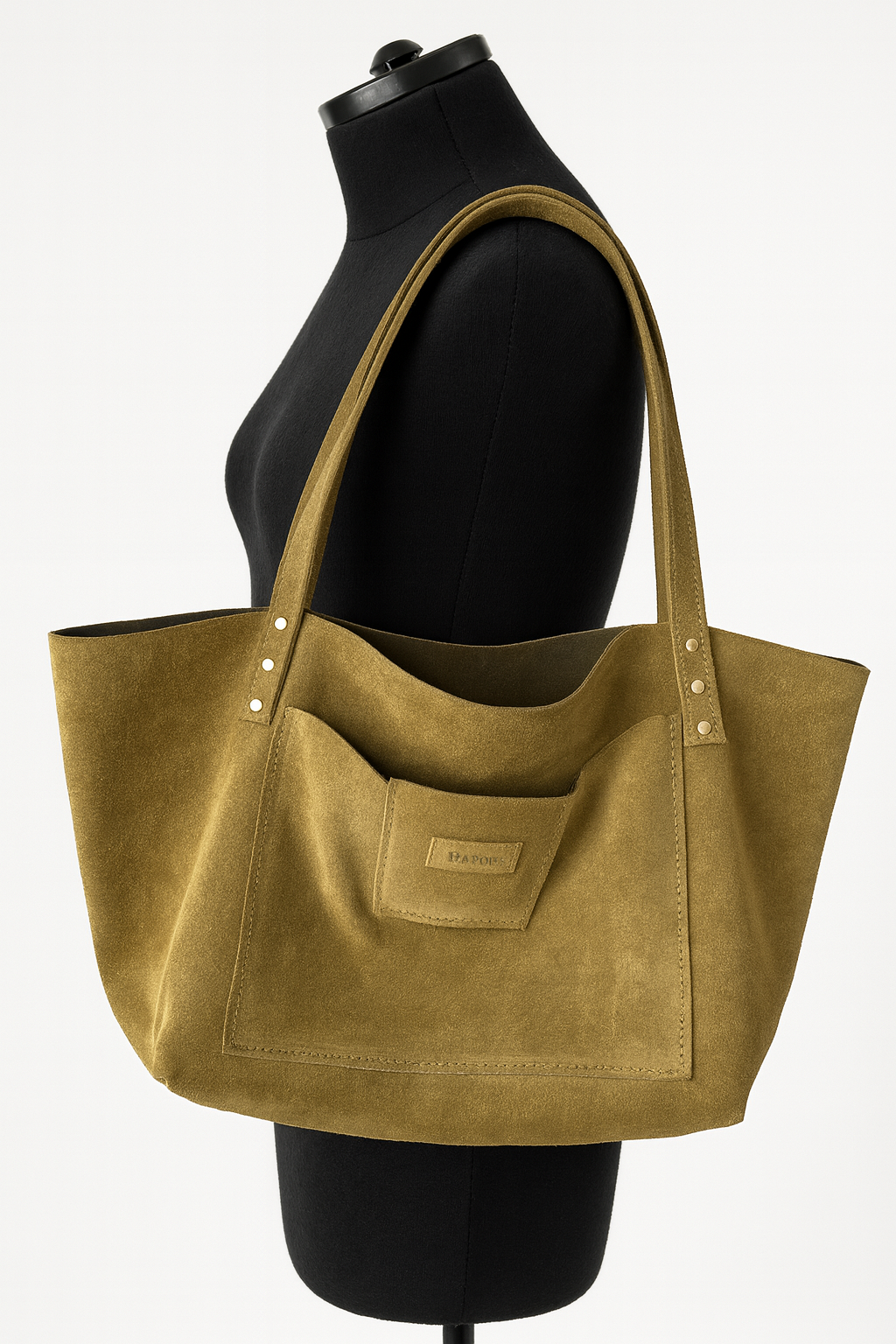 Olive Green Leather Tote