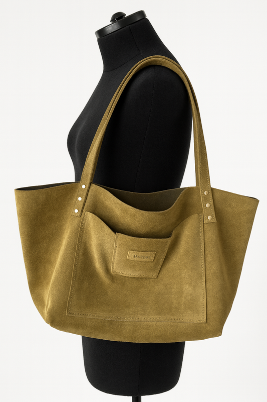 Olive Green Leather Tote