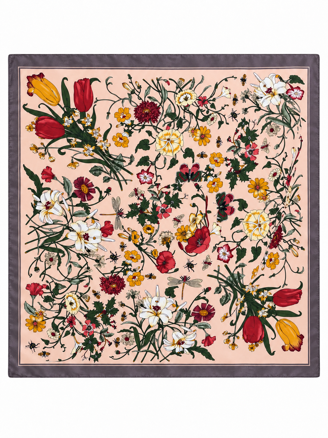 Pink Floral 27.5 inch square styling scarf