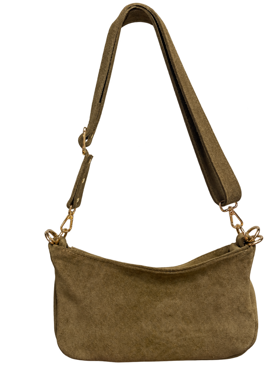 Olive suede scarf bag back