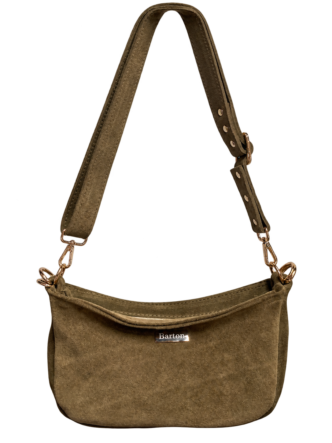 Olive suede scarf bag full strap